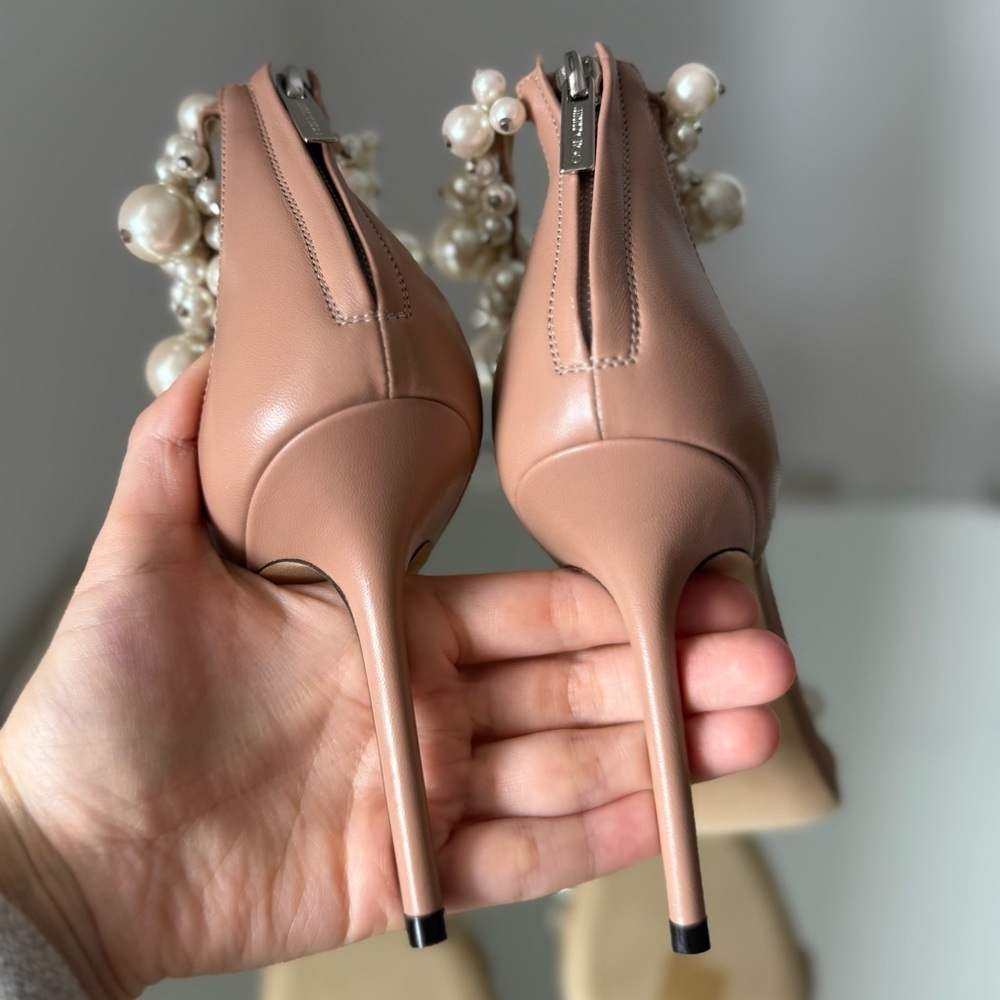 New JIMMY CHOO Maisel 100 pearl-embellished leather heeled sandals 36 $2,295 - Picture 12 of 12